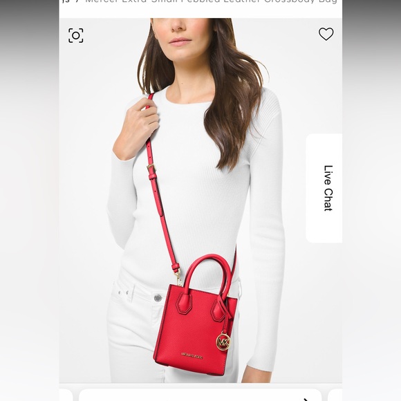 EUC MK Red Leather Mini Crossbody Bag - Picture 2 of 16